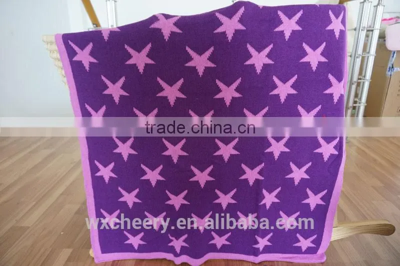 soft Jacquard knitted baby throw Blanket