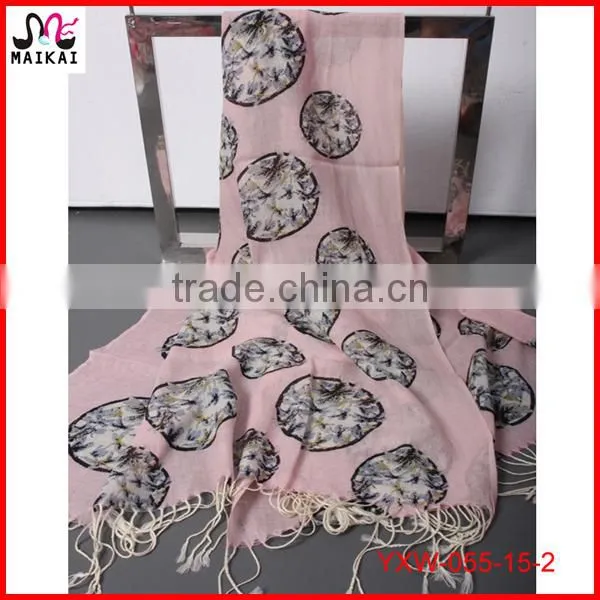 Animal print wool pashmina women scarf winter 2015