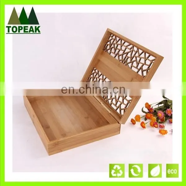Pretty pattern hollow custom logo printing wooden box Packaging Box