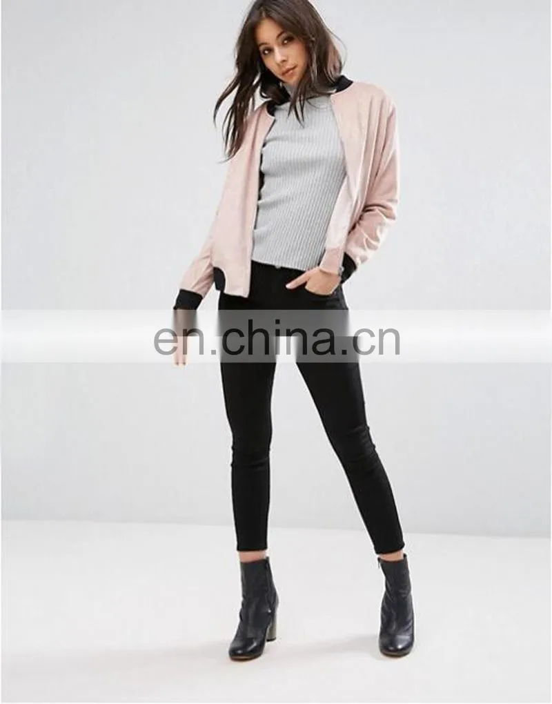 OEM Hot sale custom bomber jackets women suede life jacket