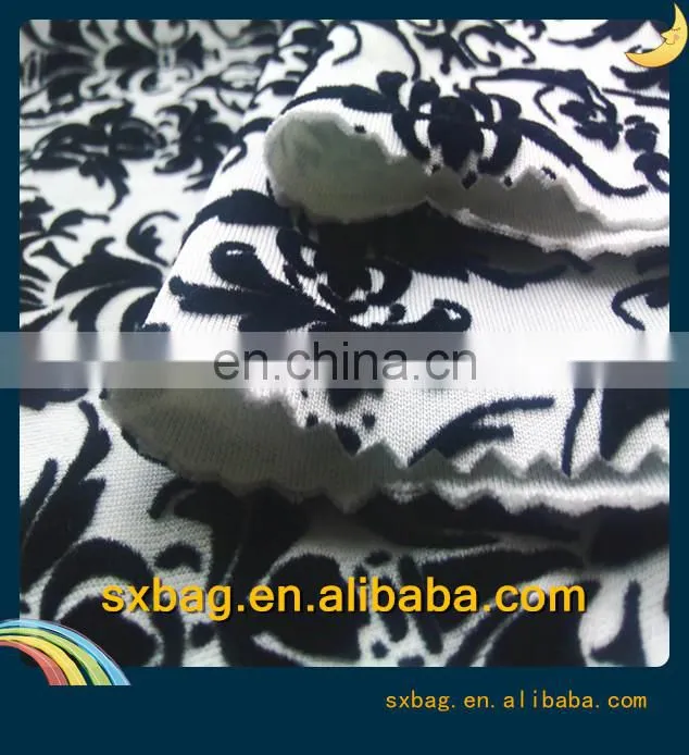 shaoxing winfar DTY paisley flocking scuba knitting fabric for garment