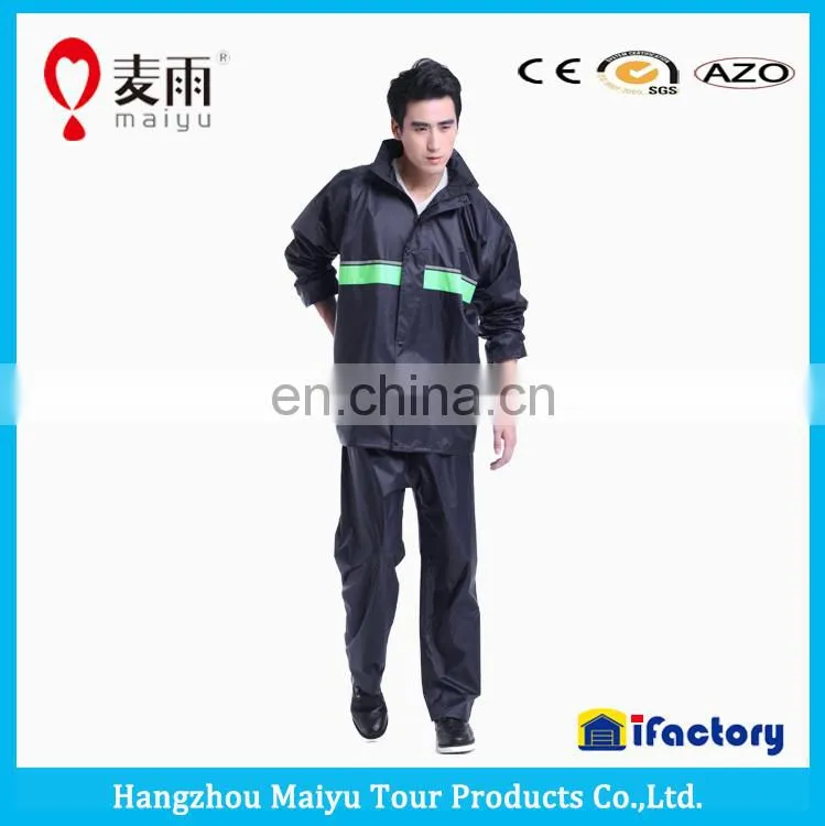maiyu polyester raincoat with reflective tapes