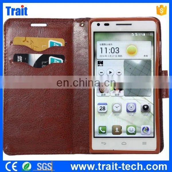Wallet style Flip leather case for Huawei Ascend G6 with card slots