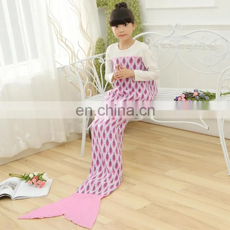 Fashion home blanket kid's warm mermaid tail blanket