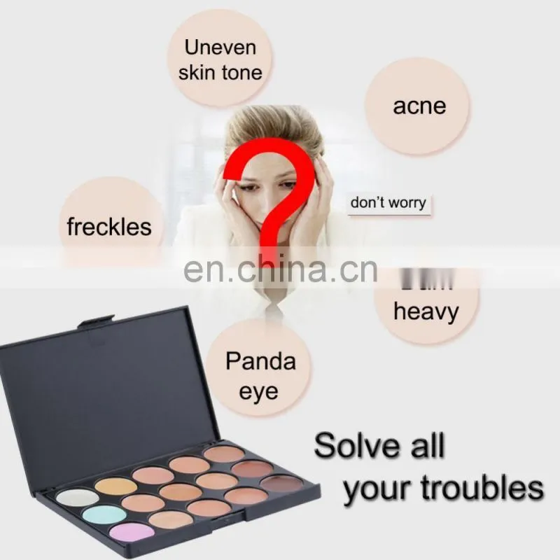 Waterproof 15 Colours Concealer Palette cream