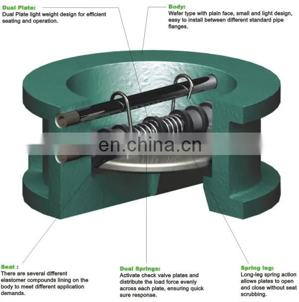 6 inch cast iron dual plate check valve water check valve