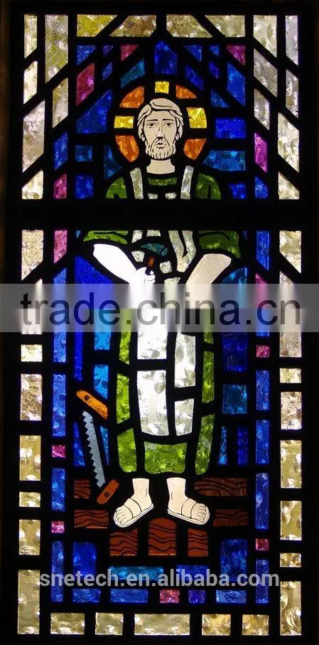 stained glass of church pattern for interior or exterior decoration