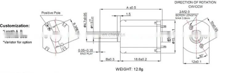 FF-030 DC brushed motors with pinion gear for RC hobbies