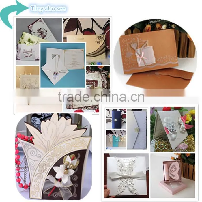 Newest 2016 Blank Inserts Printable Rectangle Leaf Wooden Designed Wedding Cards