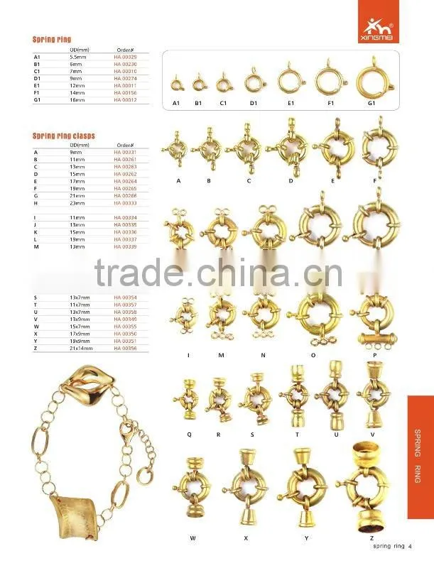 fashion brass spring rings hot sale accessory