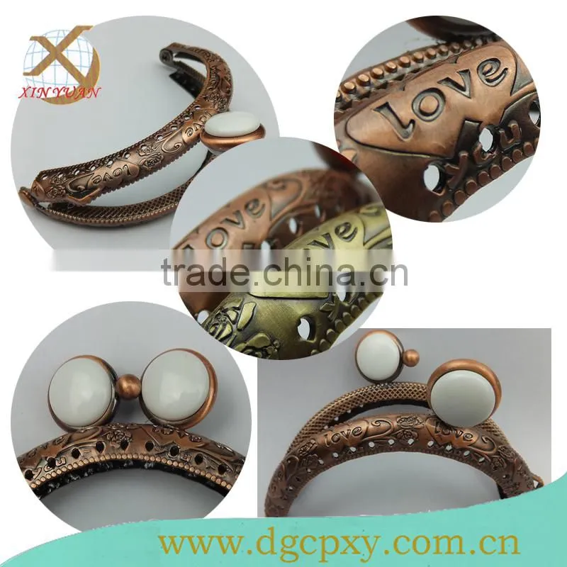 Embossing LOVE metal frame for small purse direct supplier