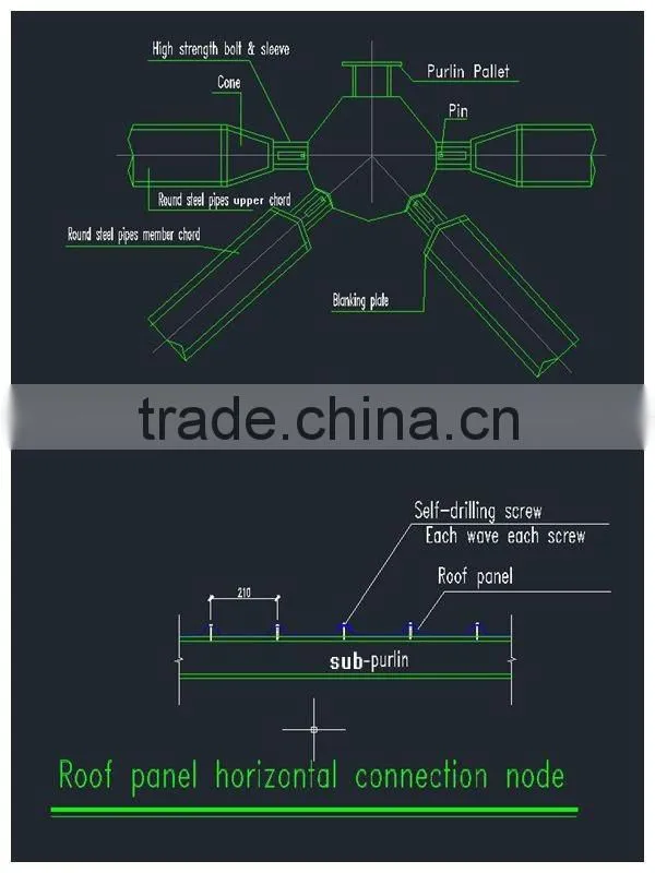 Free design prefabricated space frame function hall