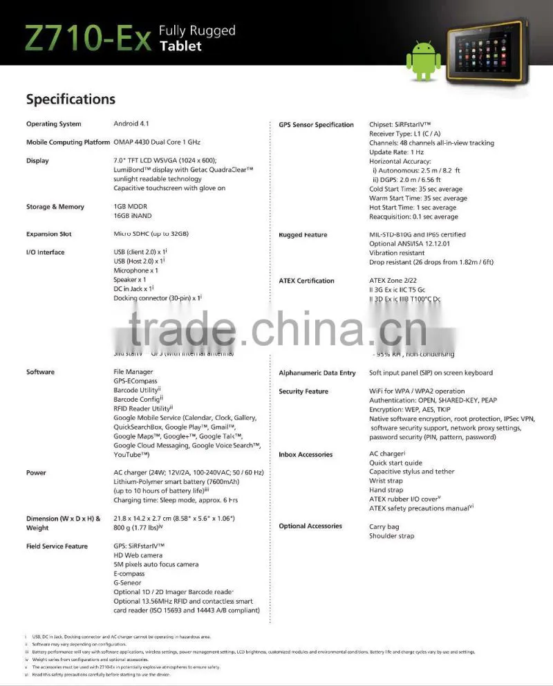 Made in Taiwan 7" full rugged android tablet