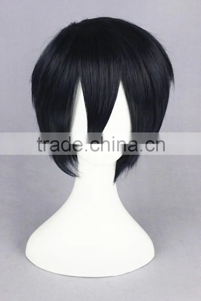 High Quality 35cm Short Straight Prince of Tennis Wig Chitose Senri Blue&Black Synthetic Anime Wig Cosplay Hair Wigs Party Wig