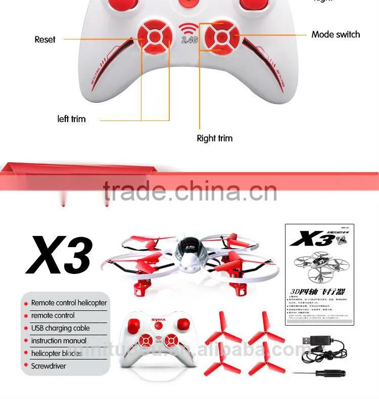 SYMA X3 shantou toy 4 Channel 3D RC quadcopter mini drone