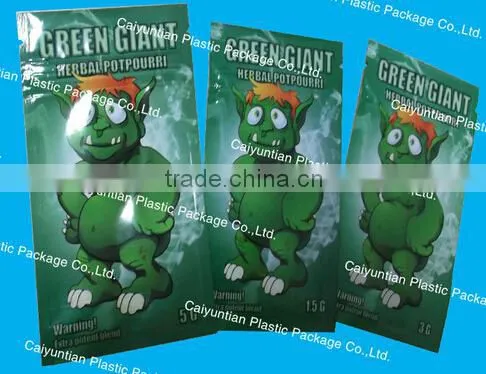 Green Giant herbal incense/paper spice bag/smoke spice packaging bag