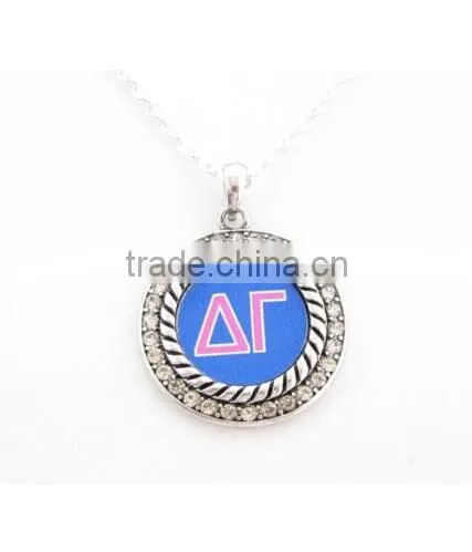 Delta Gamma Sorority Silver Necklace Jewelry Little Rush Gift