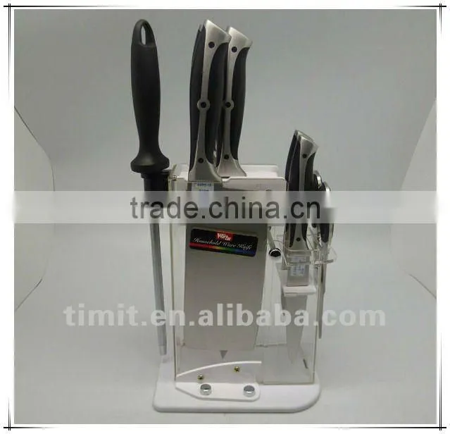 8pcs stainless steel solid handle good quality with block kitchen knife