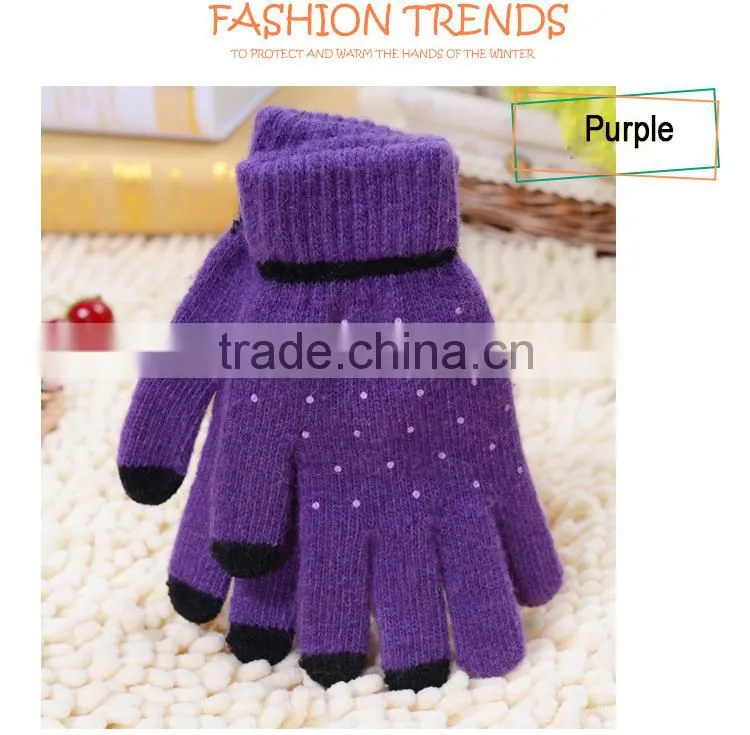 Fashion warm knitted gloves, Touch Screen Gloves, Full Finger woollen gloves