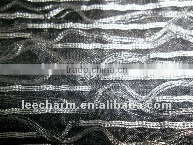 Metallic Yarn and Gray Yarn Organza