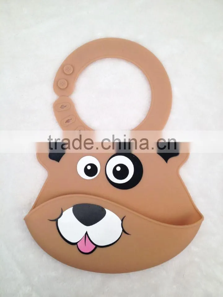 Latest design 2016 Customized washable Silicone baby bib with FDA approval