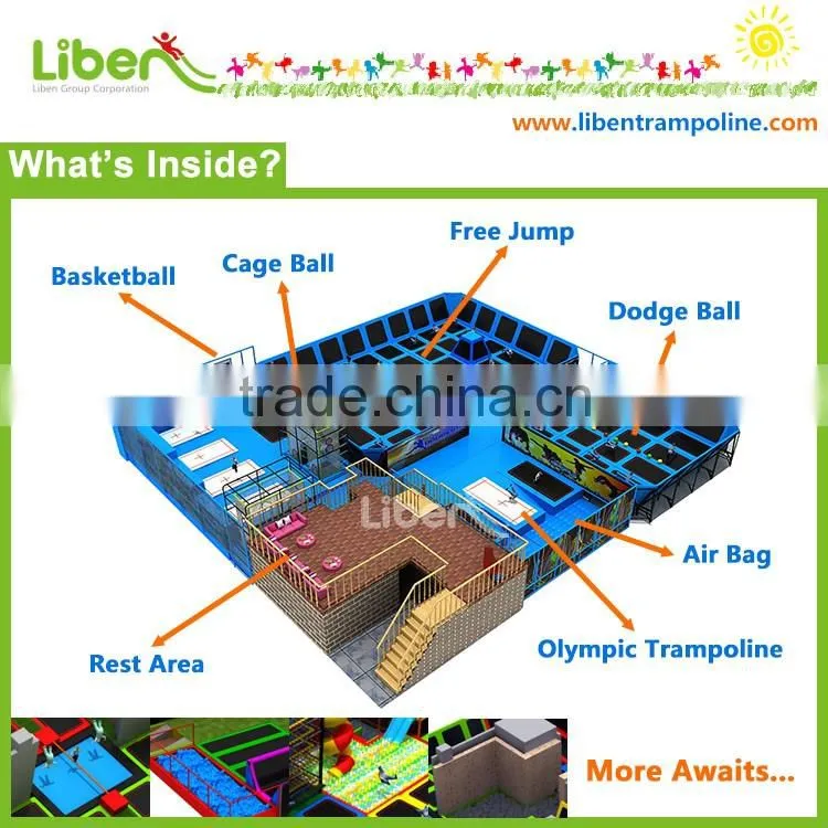 Kids Various New Games Included Large Indoor Children Amusement Park with trampoline, indoor playground and outward bound