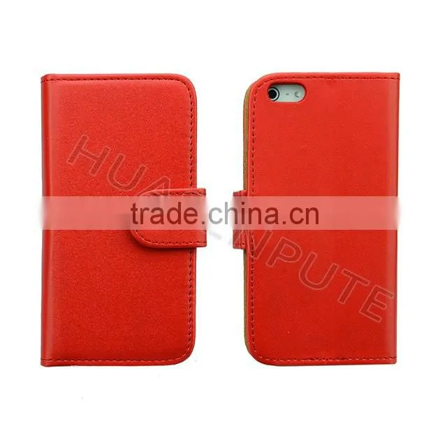 China Manufacturer Two Mobile Phones Leather Case for iPhone 5s