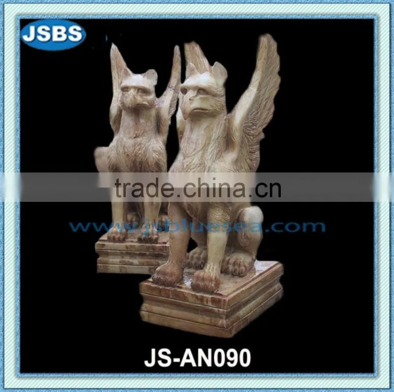 outdoor decorative antique marble griffin statue