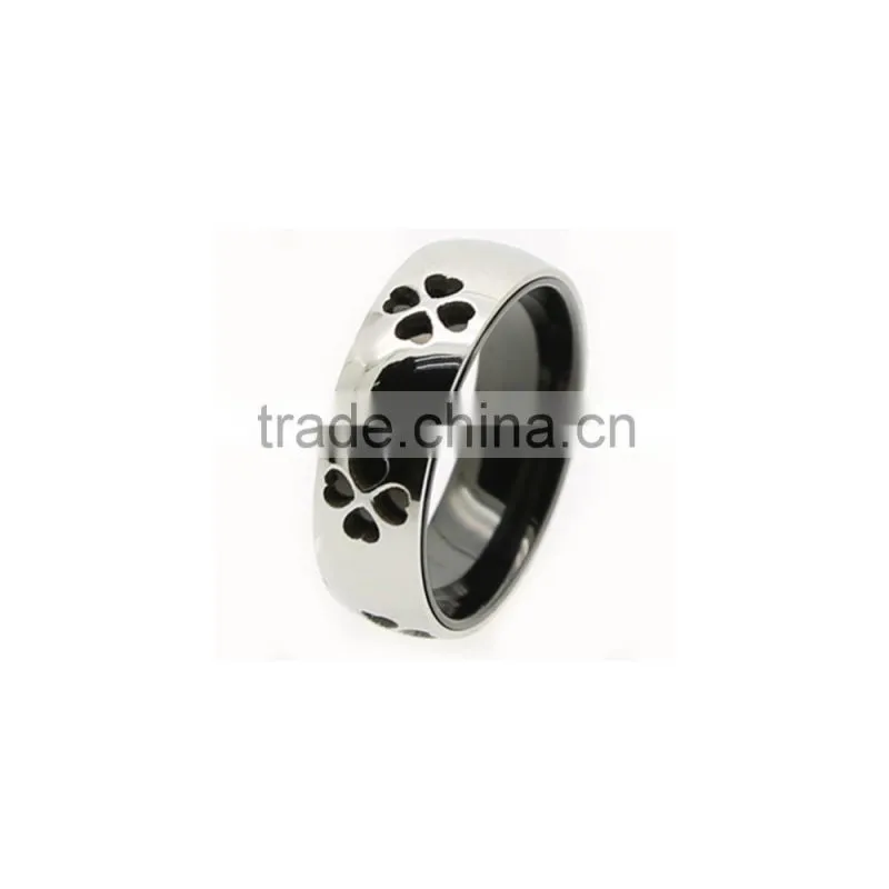 Stainless Steel Laser-cut Rings With Heart Shape Hole