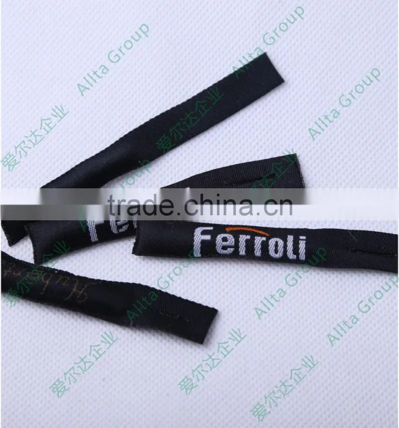 Custom woven label zipper pull with customer's logo