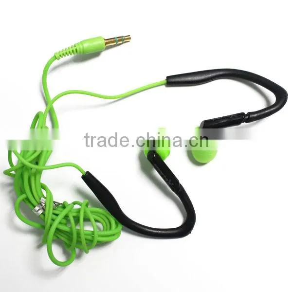 2014 product new super bass stereo fashion mp3 mobile phone sport earhook headphones china factory manufacturer