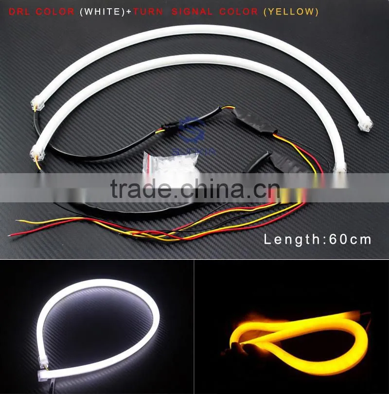 30cm 45cm 60cm 85cm Dual Color Yellow White Auto Flexible Led Drl daytime running light