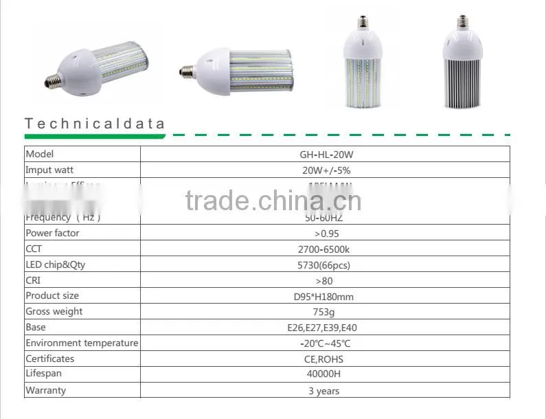 180degree E39 E40 IP64 Waterproof 277v LED bulb light