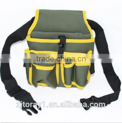 Olive Adjustable Strap Canvas Waist Tool Bag for Men