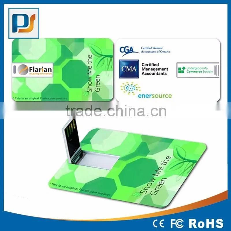 Best promotional super thin credit card usb flash drive with 2 side logo print