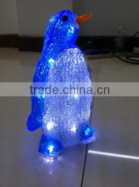 3D acrylic penguin motif LED christmas light