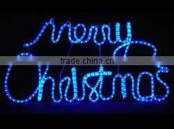 LED Rope Light Motif as Outdoor Plastic back 2D Santa Merry Christmas silhouette