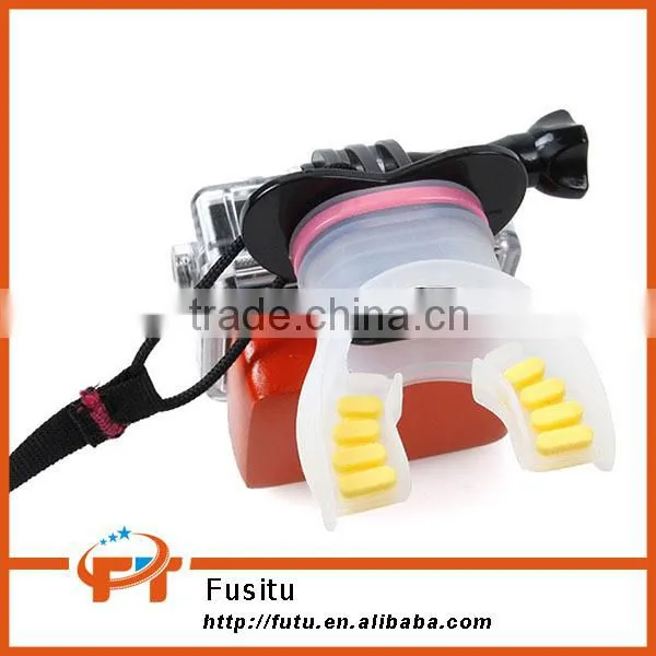 2015 New Mouth Mount Surfing Diving Selfie Shoot Set Gopros Surf Dummy Bite for GoPro Heros 4 3 3+ SJ4000 Xiaomi yi
