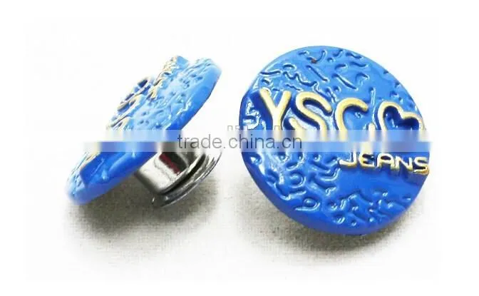 New style silver nickel free jeans button custom design nickel color buttons for jeans washable and hand press