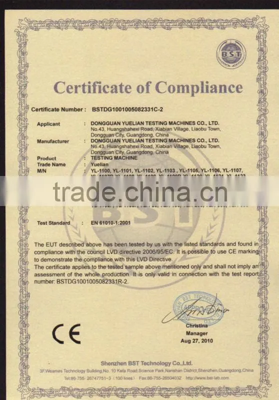 Economic model: YL-1100 Tensile Instrumentation /Plastic Universal test Machines Suppliers