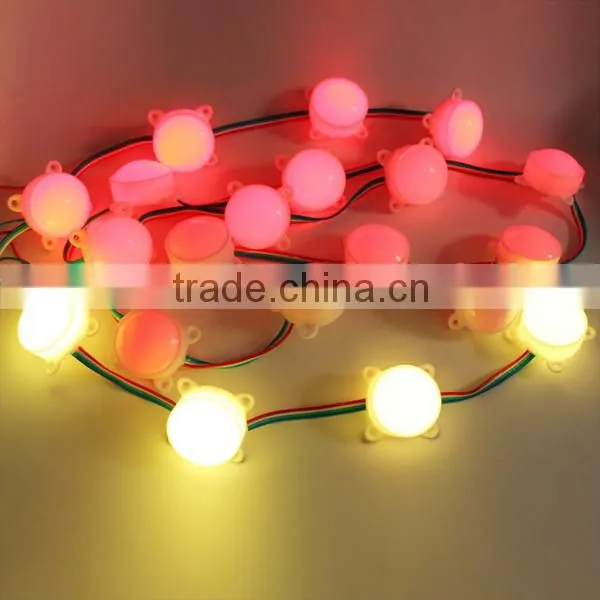 45mm ws2811,ws2801,USC1903,LPD6803,DMX512 led modules Milky case waterproof IP68 DC 12V Led pixel 3 pcs leds inside