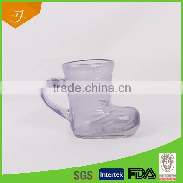 boot shape glass mug, Hot Selling Colourful Glass Mug