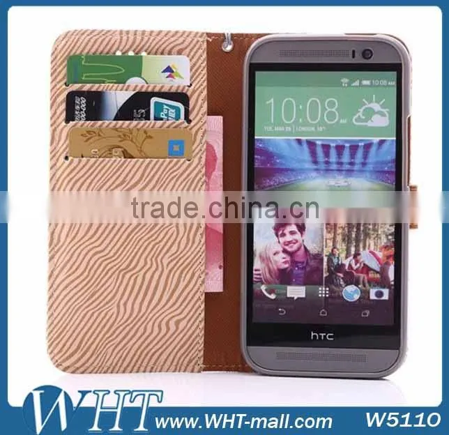 For HTC One 2 M8 Leather Case Zebra Luxury Mobile Phone Accessories