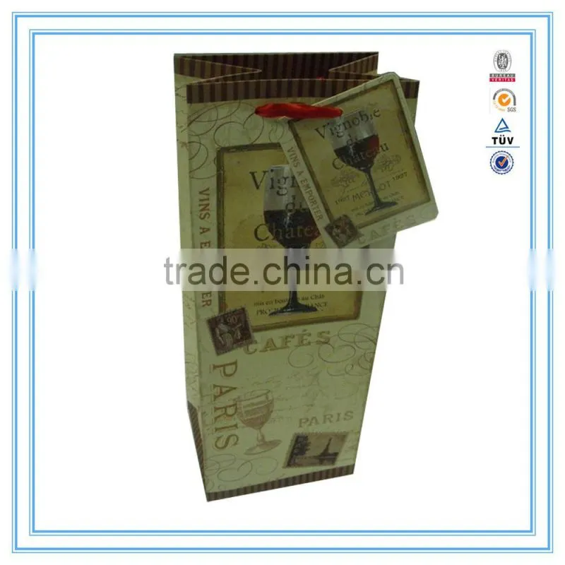 2015 Hot High Quantity paper wine bag & wine paper bag
