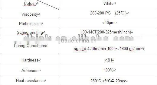 PCB insulation UV Curable mark or legend ink
