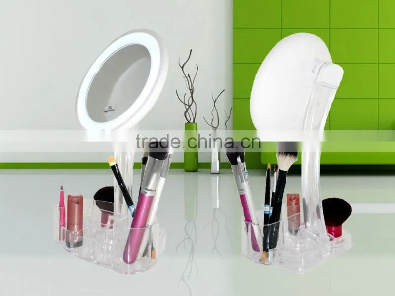 Make up Mirror with light organizer tray LED cosmetic mirror Powerme mirror