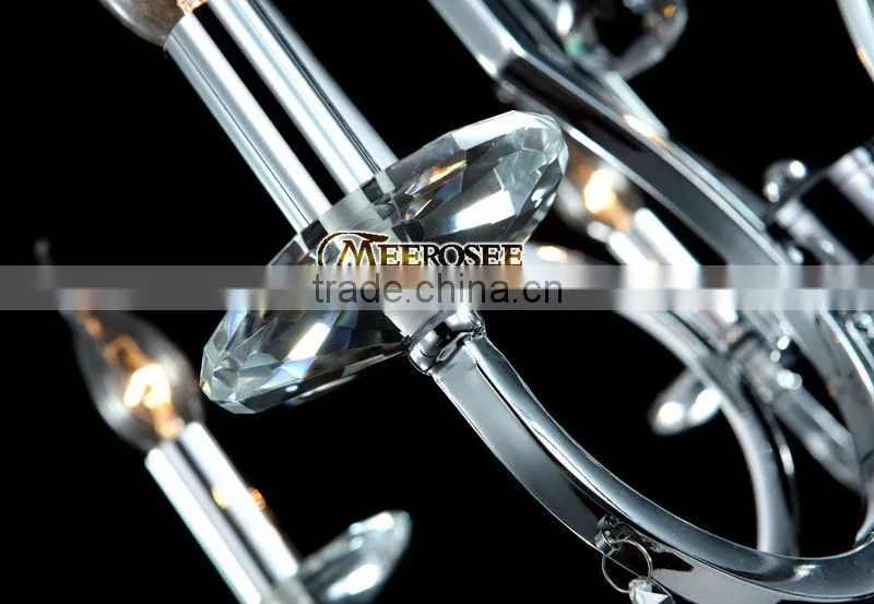 Contemporary Silver Chrome Crystal Chandelier Pendant Lamp 5 light Chandelier Crystal Light Fixture