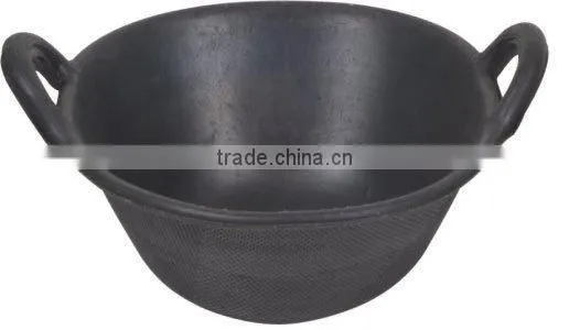 rubber container with two incorporated handles used to feed animal,horse feeder