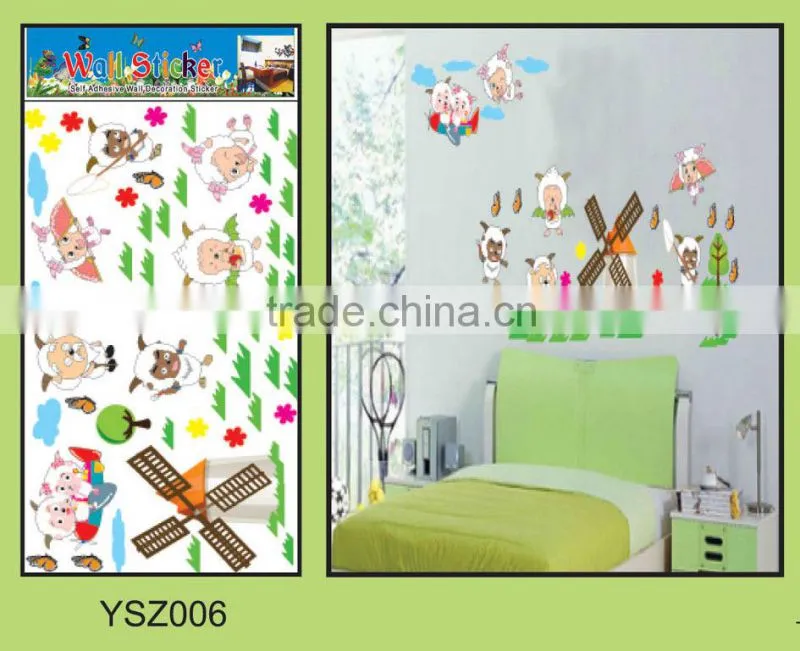 2014 hot sale custom removable 3d wall sticker,pvc vinyl removable wall sticker