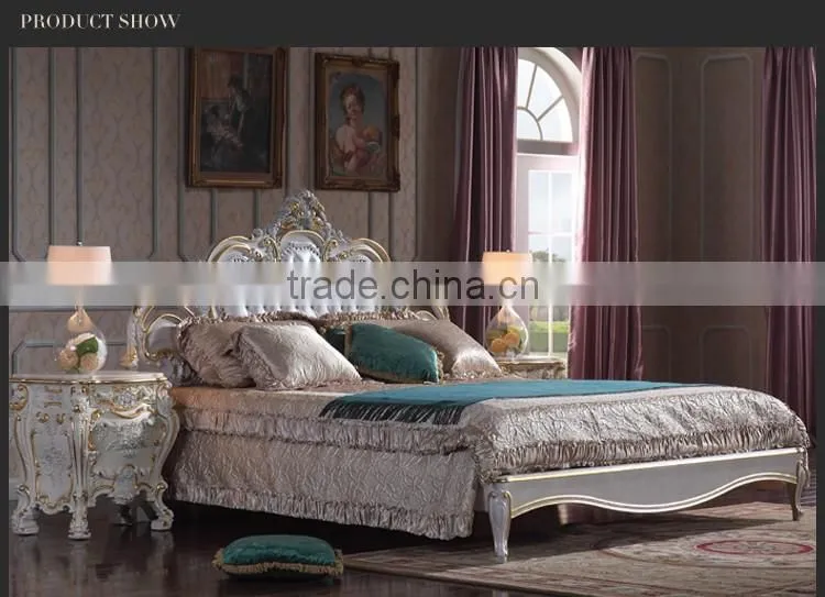 Luxury classic bedroom furniture-French country furniture double bed